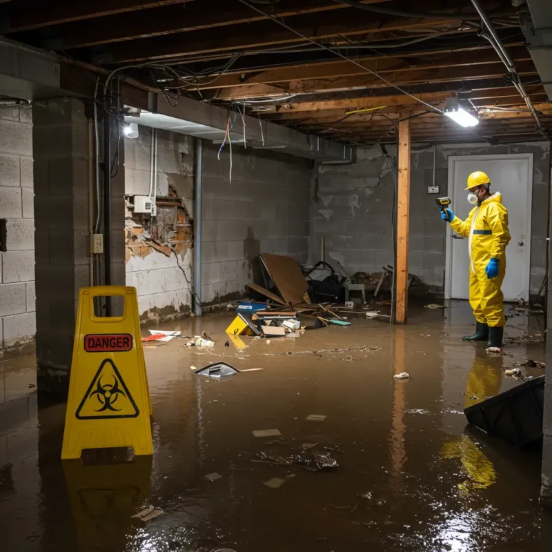 Flooded Basement Electrical Hazard in Harrisville, WV Property